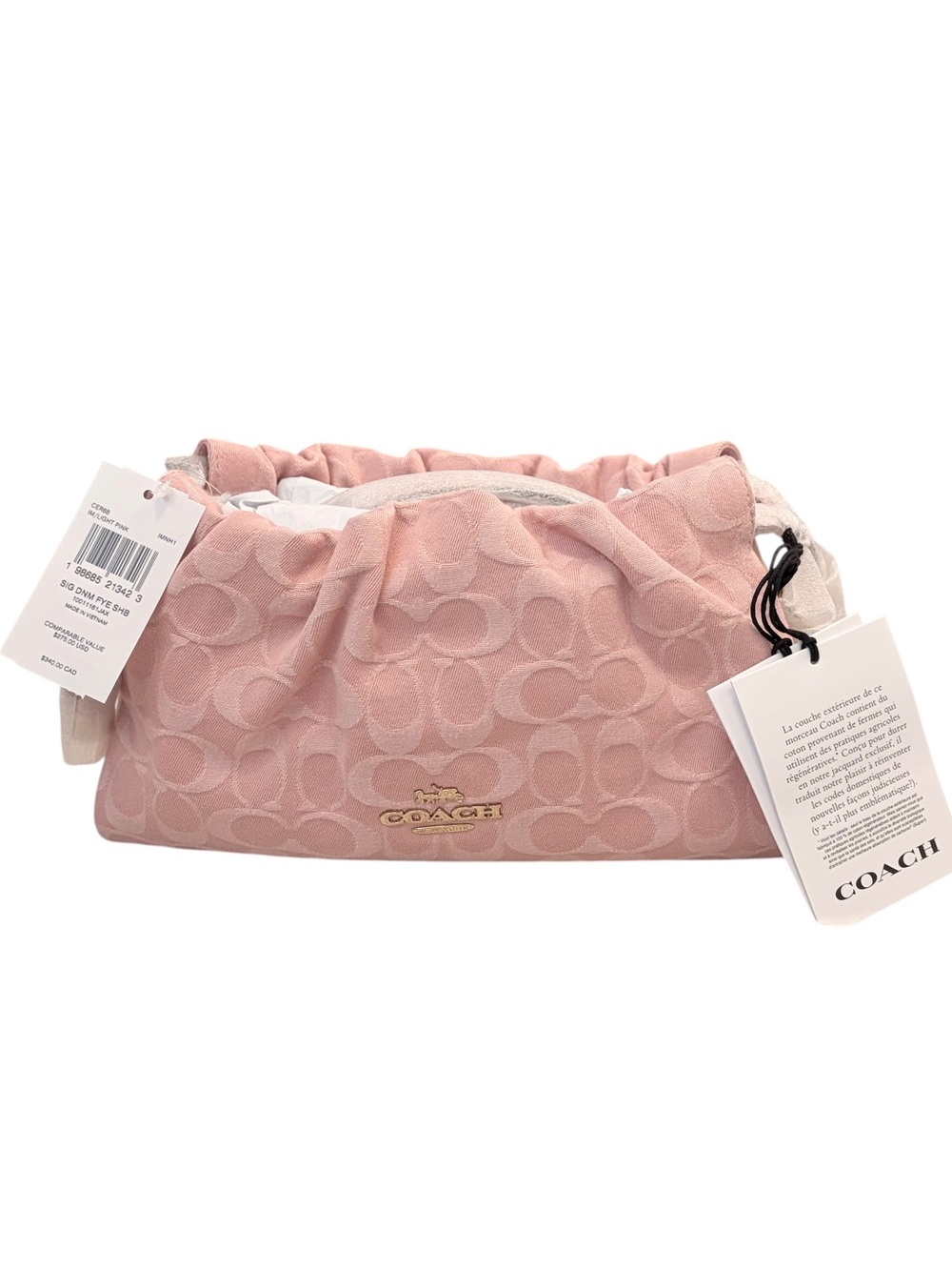 Coach Faye Shoulder Bag In Signature Pink Denim - Picture 3 of 11